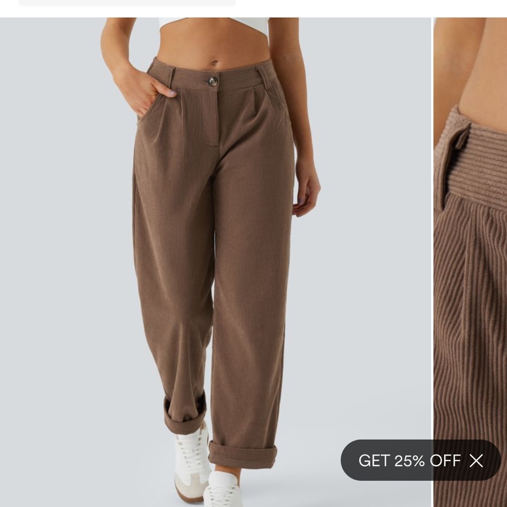 Halara Women's Brown Corduroy Pants